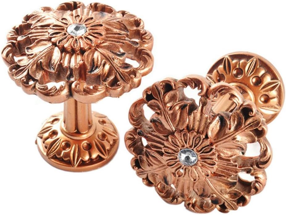 EleCharm 2 Pcs European Style Medallion Drapery Holdback Flower Curtain Wall Hook (Copper)