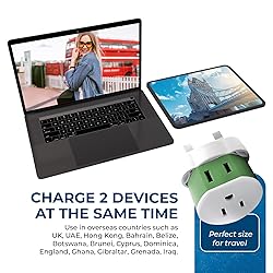 OREI UK, Ireland, Dubai Power Plug Adapter with 2
