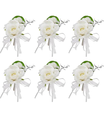 売却済み Amazon.com: Meldel Champagne Boutonniere for Men Wedding, Set of 6