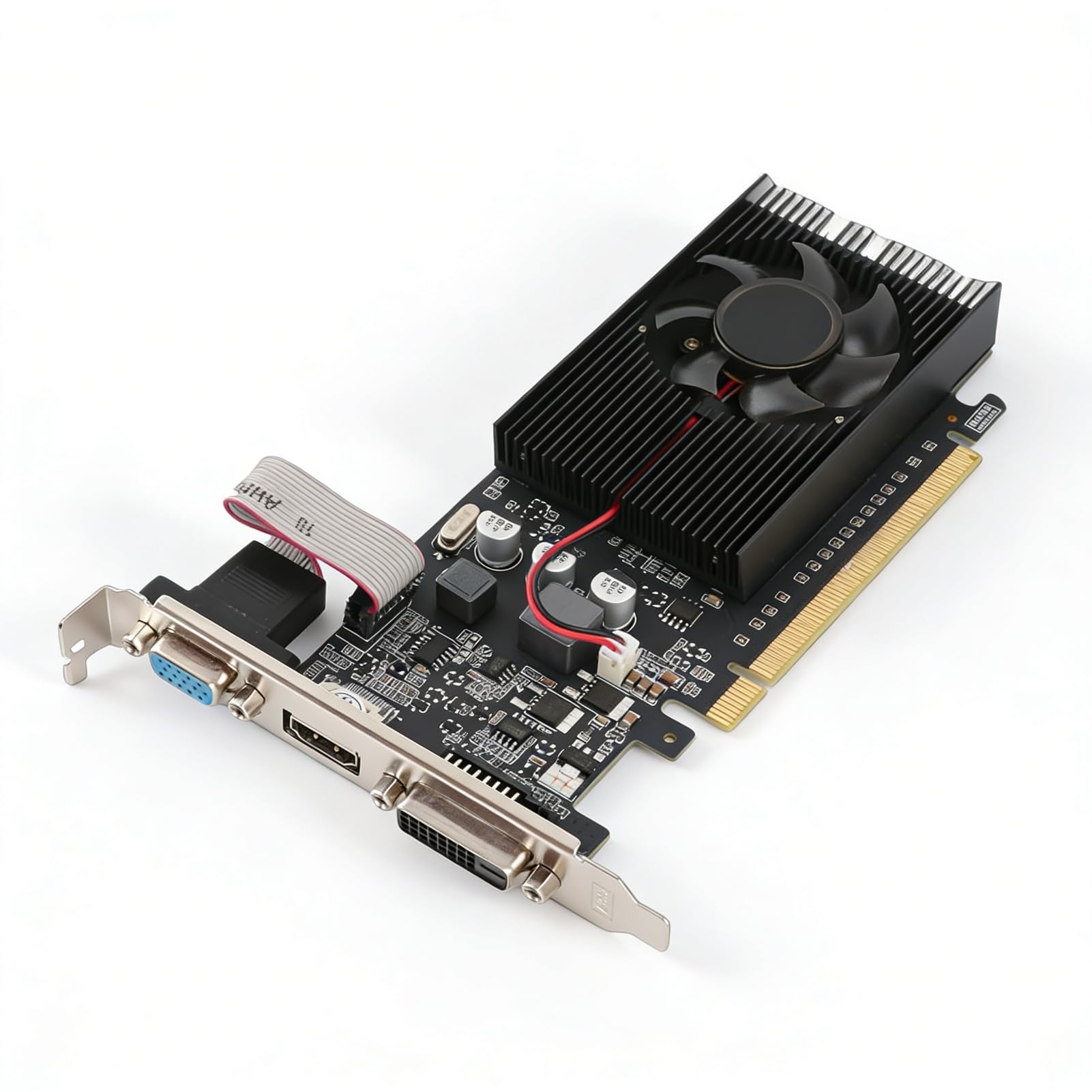 Sxhlseller Gaming Graphics Card, GT610 2GB DDR3 Graphics Card with 2560x1600 Resolution for DirectX11, 64bit 810MHZ Memory PCI Express2.0 Computer Graphics Card for Gaming PC