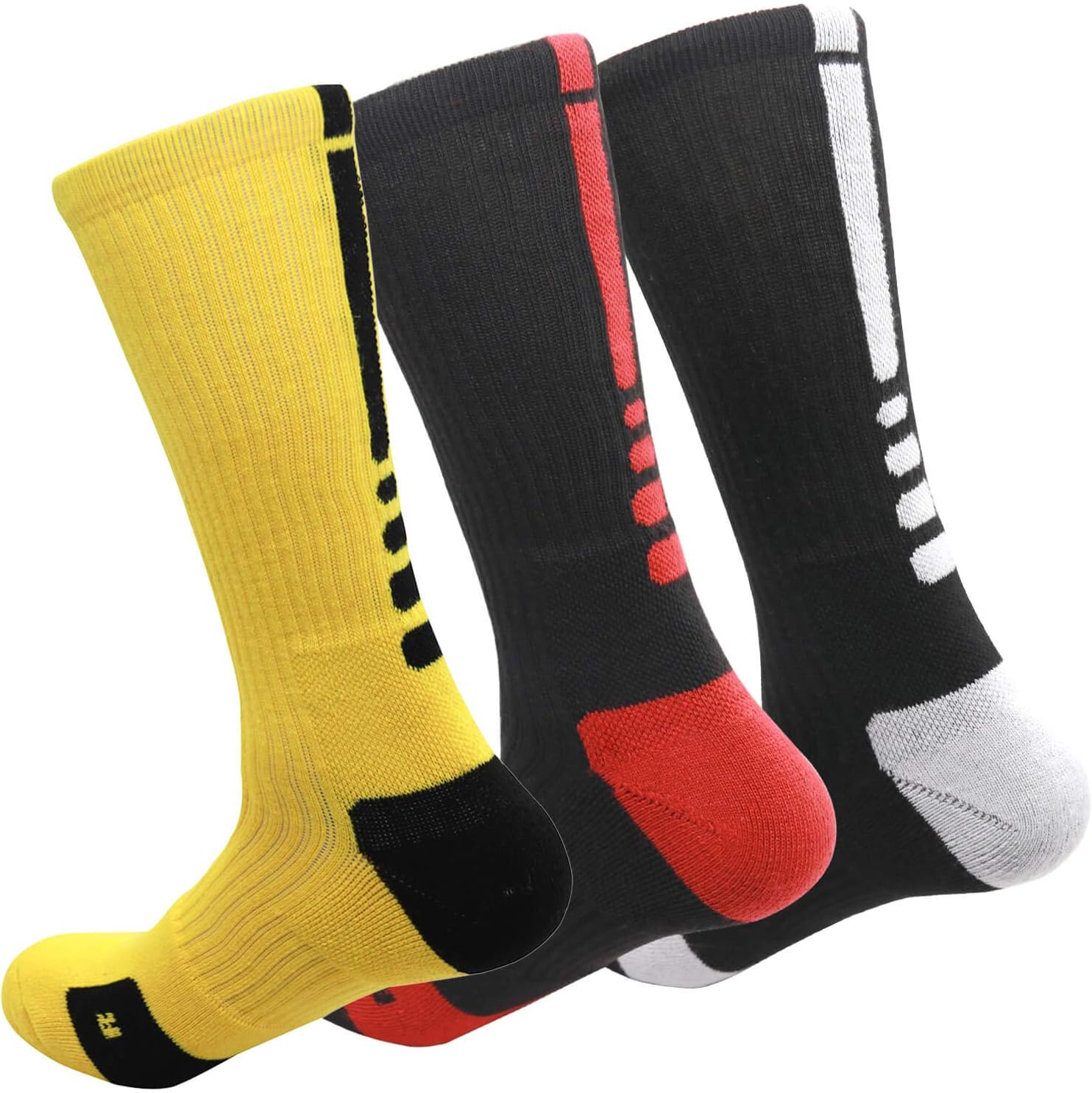 Elite Basketball Socks Cushioned Athletic Crew Socks Thick Compression Sports Socks for Men & Women