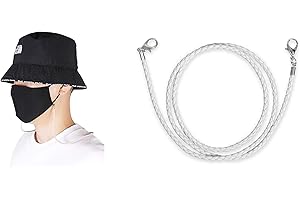 Allsense Leather Mask Lanyard Adjustable Neck Strap with Hook Clip for Face Masks, White, 1 Pack