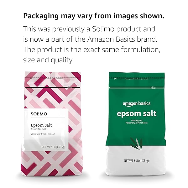 AMAZON BASICS EPSOM SALT SOAKING AID, ROSEMARY & MINT SCENT, 3 POUND (PACK OF 1) (PREVIOUSLY SOLIMO)