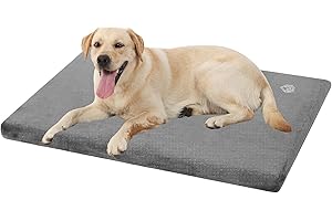EMPSIGN Stylish Dog Bed Mat Dog Crate Pad Mattress Reversible (Cool & Warm), Water Proof Linings, Removable Machine Washable Cover, Firm Support Small to XX Large Dogs, Grey,XL(41''''*28''''*3'''')