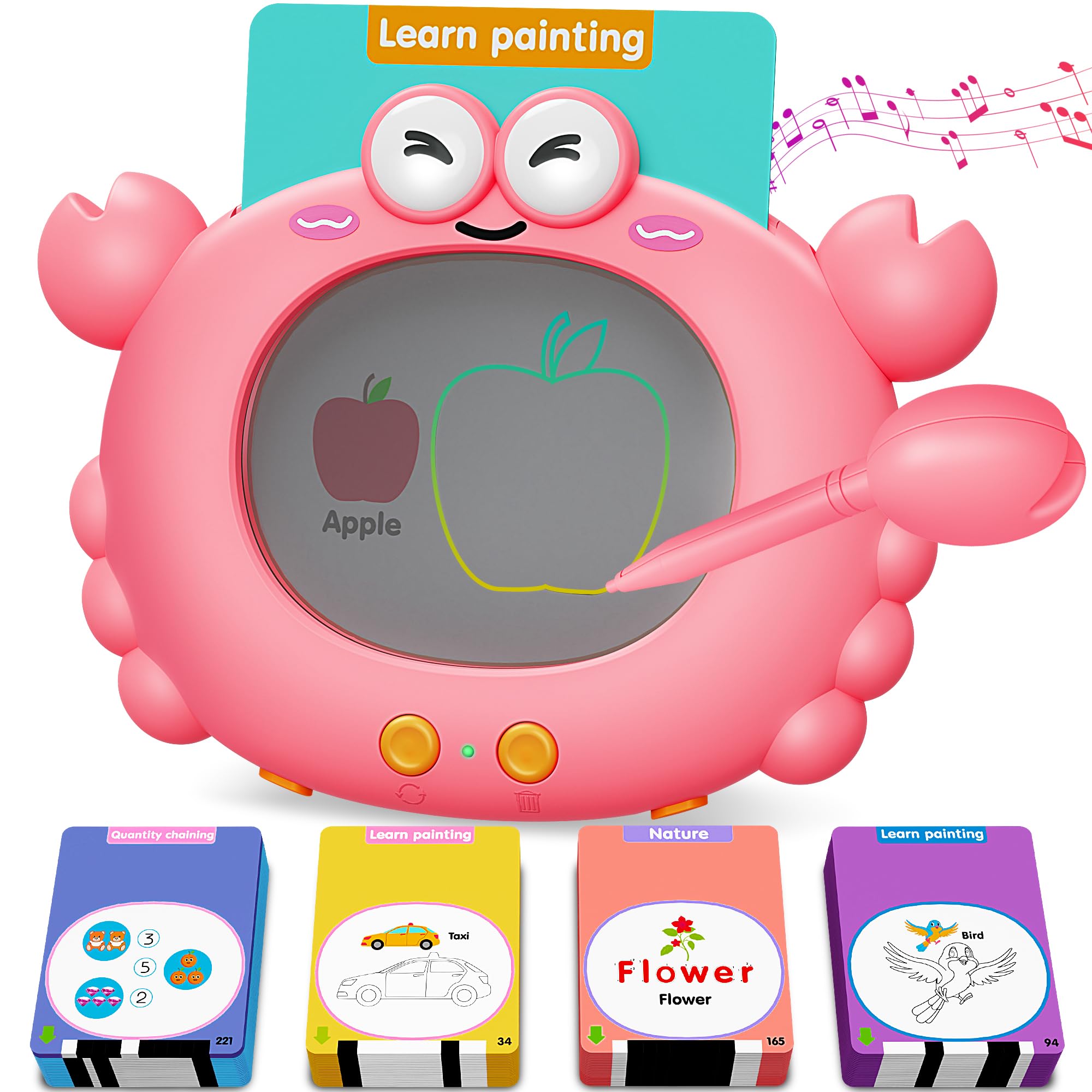 Talking Flash Cards With LCD Writing Tablet - 224 Words Autism Sensory Toys For Kids 3-8
