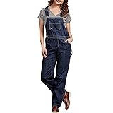Dickies Women's Denim Bib Overall, Blue