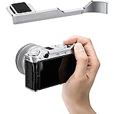 JJC Metal Thumb Rest Grip for Fuji Fujifilm X-M5 XM5 Camera, Hot Shoe Thumb Rest Support Grip for Stable & Safe Hand Hold, with Anti-Scratch Silicone Pad, Not Affect The Use of Camera Buttons, Silver