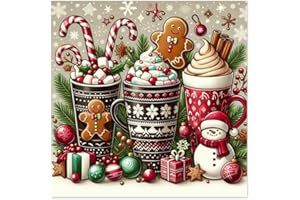 TCDZMYGS Christmas Diamond Art Kits for Adults-Snowman Gingerbread Man Cup Diamond Painting Kits for Adults,5D Round Full Drill Gem Art for Adults DIY Paint by Diamonds Dots 13.8x13.8inch