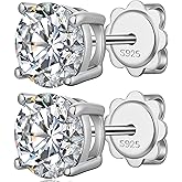 Jiahanzb 925 Sterling Silver Cubic Zirconia Stud Earrings for Women/Men Hypoallergenic Stud Earrings 4MM-8MM