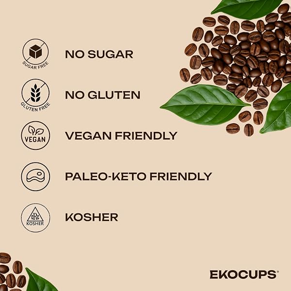 EKOCUPS ORGANIC SWISS WATER DECAF FRENCH ROAST COFFEE PODS, EXTRA 30% MORE COFFEE PER CUP, ARTISAN FAIR TRADE DARK ROAST, FOR KEURIG K CUP MACHINES, RECYCLABLE PODS, 40 COUNT