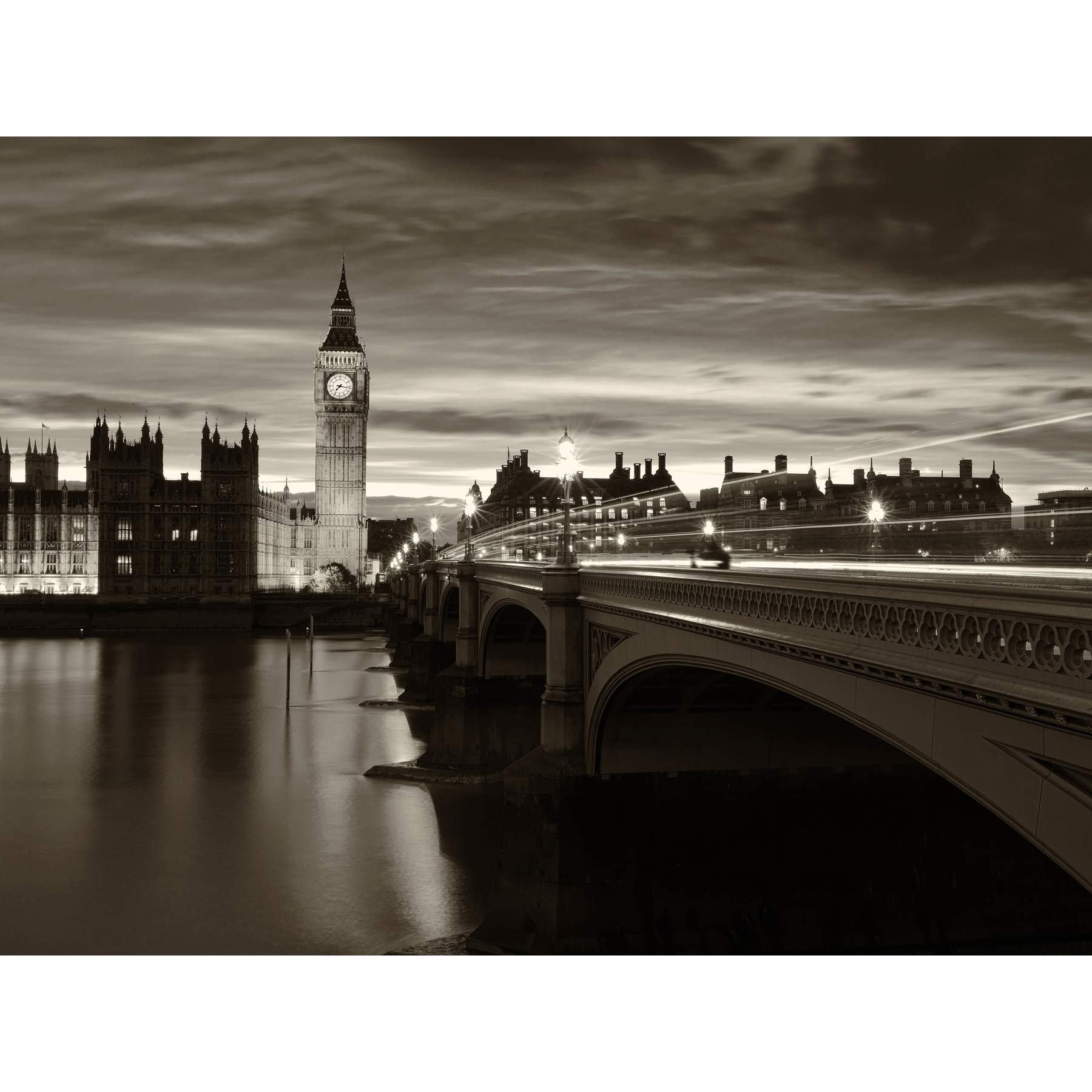 Wee Blue Coo Sepia London Big Ben Large Wall Art Print Canvas Premium Poster