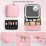 Suupvaor Travel Makeup Bag with LED Mirror 2-Layer Adjustable Compartments view 2
