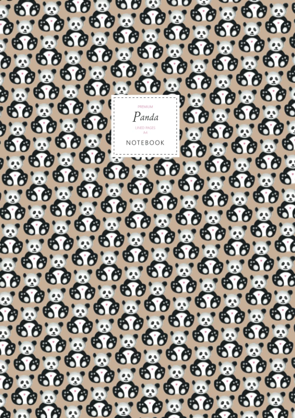 Panda Notebook - Lined Pages - A4 - Premium: (Brown Edition) Fun notebook 192 lined pages (A4 / 8.27x11.69 inches / 21x29.7cm)