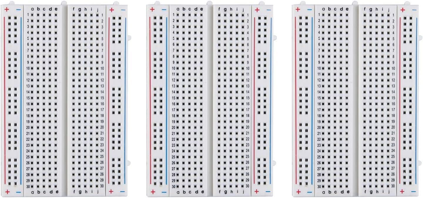 ELEGOO 3PCS 400 Points Breadboard Kit Solderless Breadboards Prototype Boards for Arduino Proto Shield Distribution Connecting Blocks