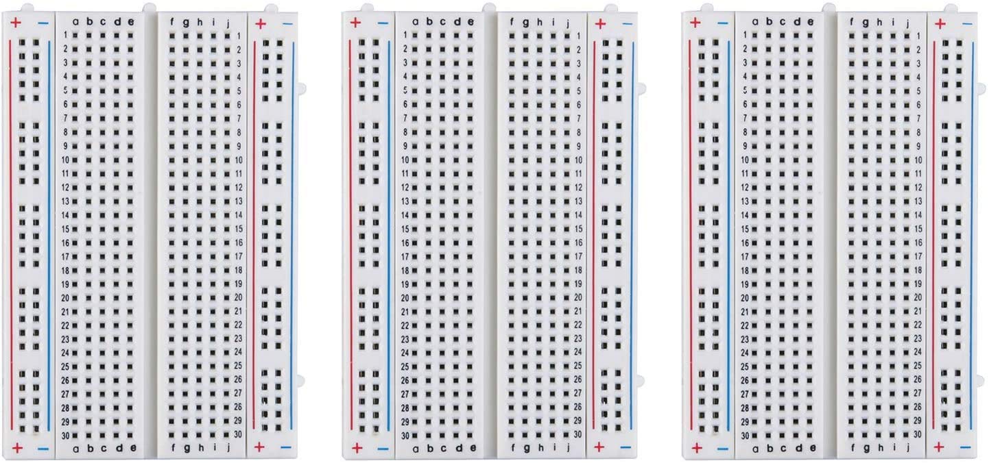 ELEGOO 3PCS 400 Points Breadboard Kit Solderless Breadboards Prototype Boards for Arduino Proto Shield Distribution Connecting Blocks