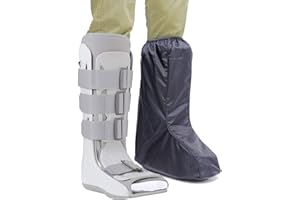 ARUNNERS Walking Boot Cover for Medical Brace Orthopedic and Fracture Cast with Integrative Slip-Resistant Rubber Sole (Black, Tall, Large)