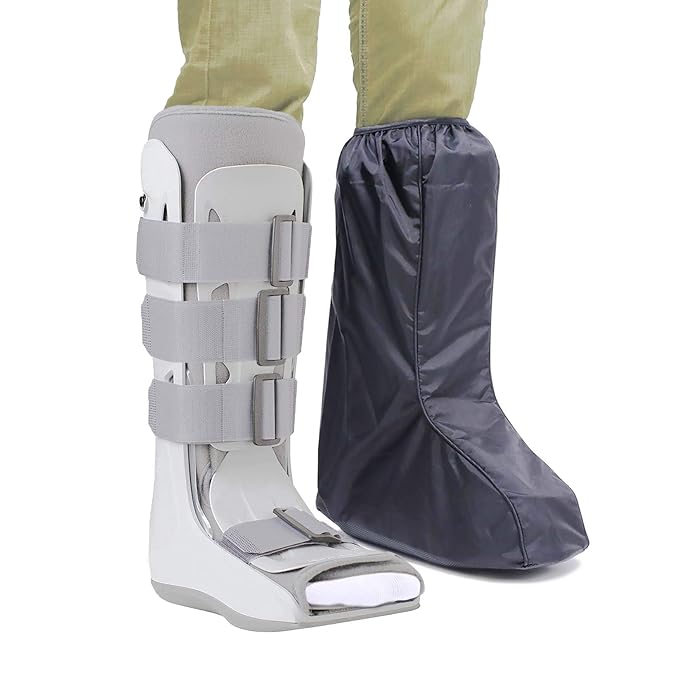 ARUNNERS Medical Boot Cover Walking Brace Fracture Cast (Black, Tall