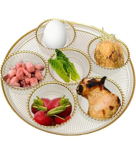 Passover Plate Aviv Judaica Decorative Stoneware Floral Hamsa Passover ...