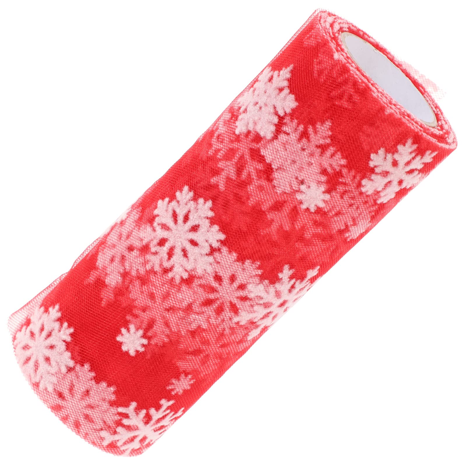SUPVOX Christmas Organza Ribbon Roll Glitter Sheer Ribbon for Christmas Tree Ornaments Wrapping Party Decorations Red 15cm 10Yards