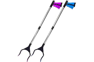 HPr-HPi 2-Pack Reacher Grabber Tool, Foldable Trash Picker Grabber, Trash Gripper, Garden Nabber, Litter Picker, Extended Grabber (Purple/Blue)