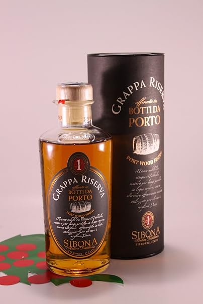 Grappa Nebbiolo gelagert in Portweinfässer 44 % 50 cl. - Brennerei Sibona