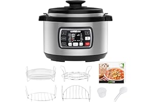 GoWISE USA GW22709 Ovate 9.5-Qt 12-in-1 Electric Pressure Cooker Oval with Slow Cook, Rice, Yogurt, Egg, Saute, Steamer, Keep Warm Functions + Accessories & Recipes, Stainless Steel