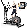 pooboo Elliptical Machine, Elliptical Exercise Machine with16-Level Resistance & Hyper-Quiet Magnetic Driving System, Elliptical Machine for Home with LCD Monitor&15.5IN Stride, 400LBS Weight Capacity