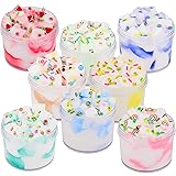 Upgraded 8 Pack Two-Toned Cream Jelly Clear Slime