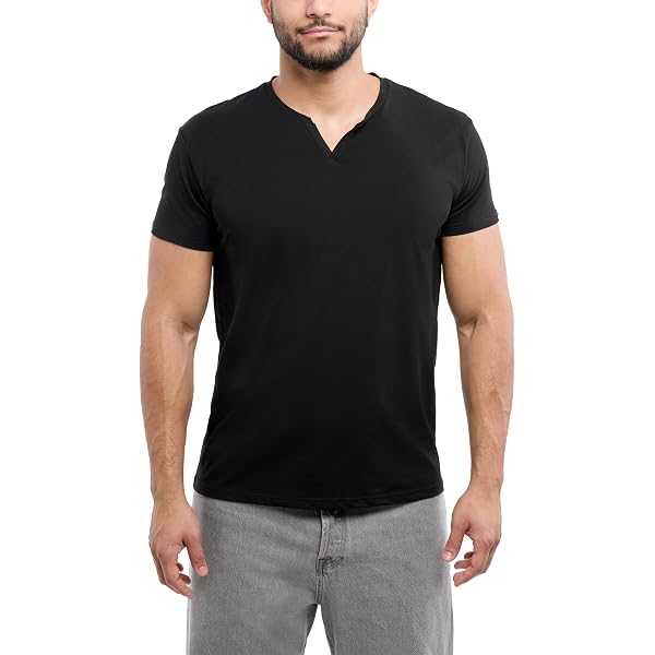Men's Slim Fit Henley T-Shirt – Soft Stretch Cotton, Casual & Layering Essential - View #2