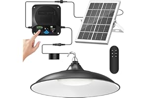APILAB Solar Shed Light Indoor Outdoor, 2000LM Motion Sensor Pendant Light, Daytime Available Solar Indoor Lights with 4 Lighting Modes Remote Control for Barn, Patio, Gazebo, Shop, Garage