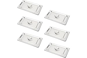TENUP 6 Pack 1/3 Size Hotel Pan Lid with Handle, NSF, Steam Table Pan Lid, Catering Food Pan Cover