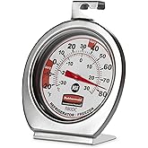 Rubbermaid Commercial Products Fridge/Freezer Monitoring Thermometer | Instant Read, Stainless Steel, Reads 20-80 Degress F, Extreme Temperature Range for Use in Refrigerator/Freezer/Cooler/Fridge