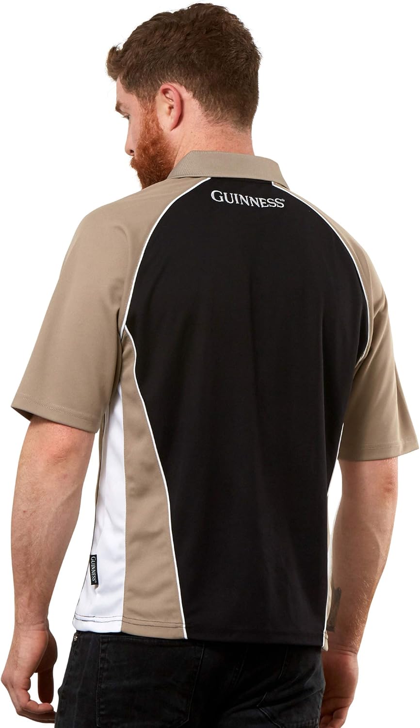 Guinness Brown Paneled Performance Golf Shirt with Official Guinness