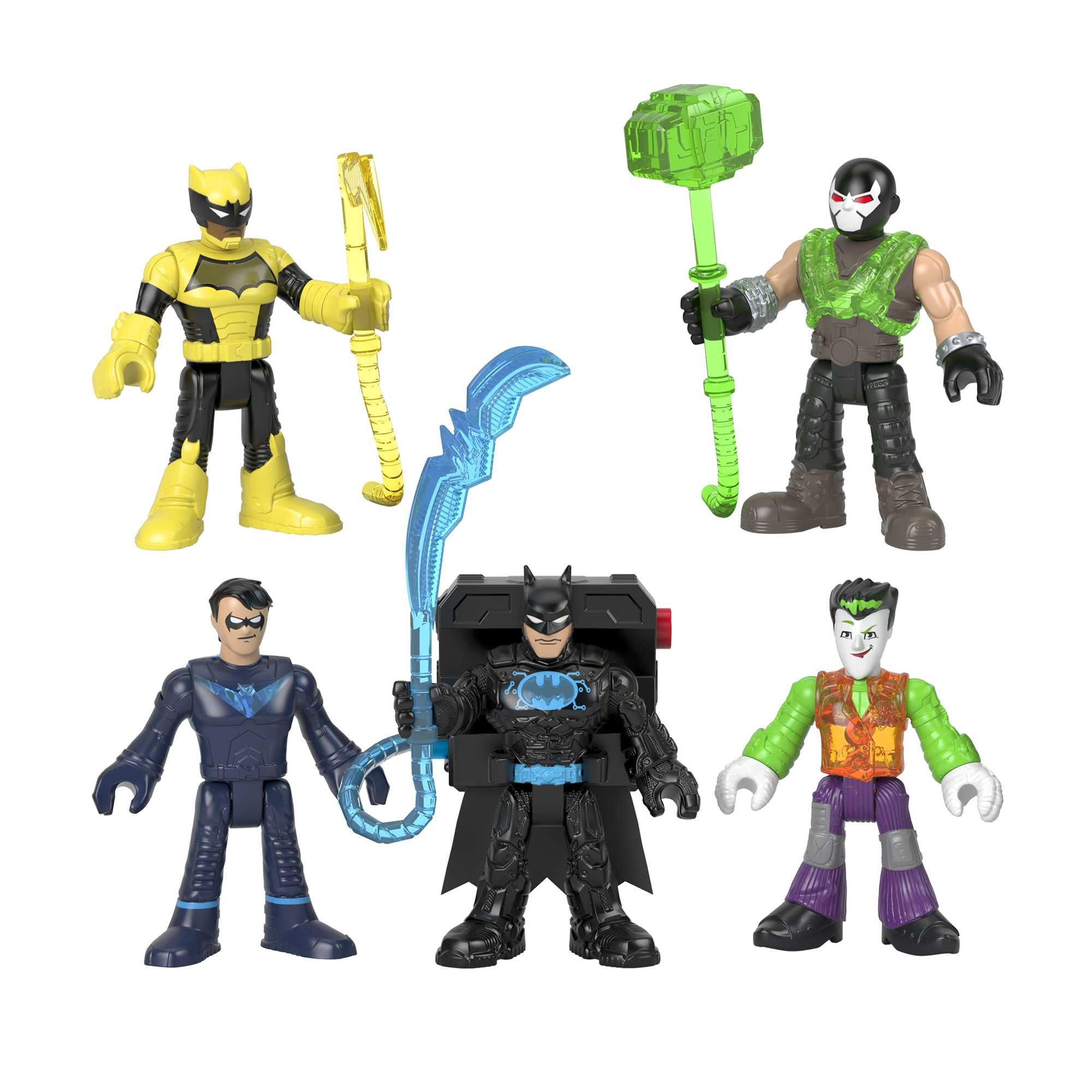 Imaginext DC Pack 5 Figures Batman Tech Dolls Character Toy Gift for Kids 3+ Years Old (Mattel GXD67)