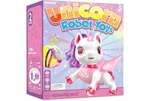 YOTOY Remote Control Unicorn Robot Toys for Kids Age 3 4 5 6 7 8 Years Old: Robot Pets for Kids, Robot Unicorns for Girls 4-6, Birthday Present for 3 4 5 6 Year Old Girl