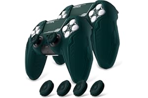 PlayVital 2 Set Silicone Case for p s 5 Controller - Anti-Slip Premium Silicone Material|Futuristic CyberMech Design|Compatib