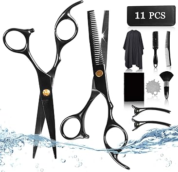 friseurscheren haarschneideschere set 11 pcs kardition schere haare schneiden set mit profi edelstahl leicht scharf effilierschere