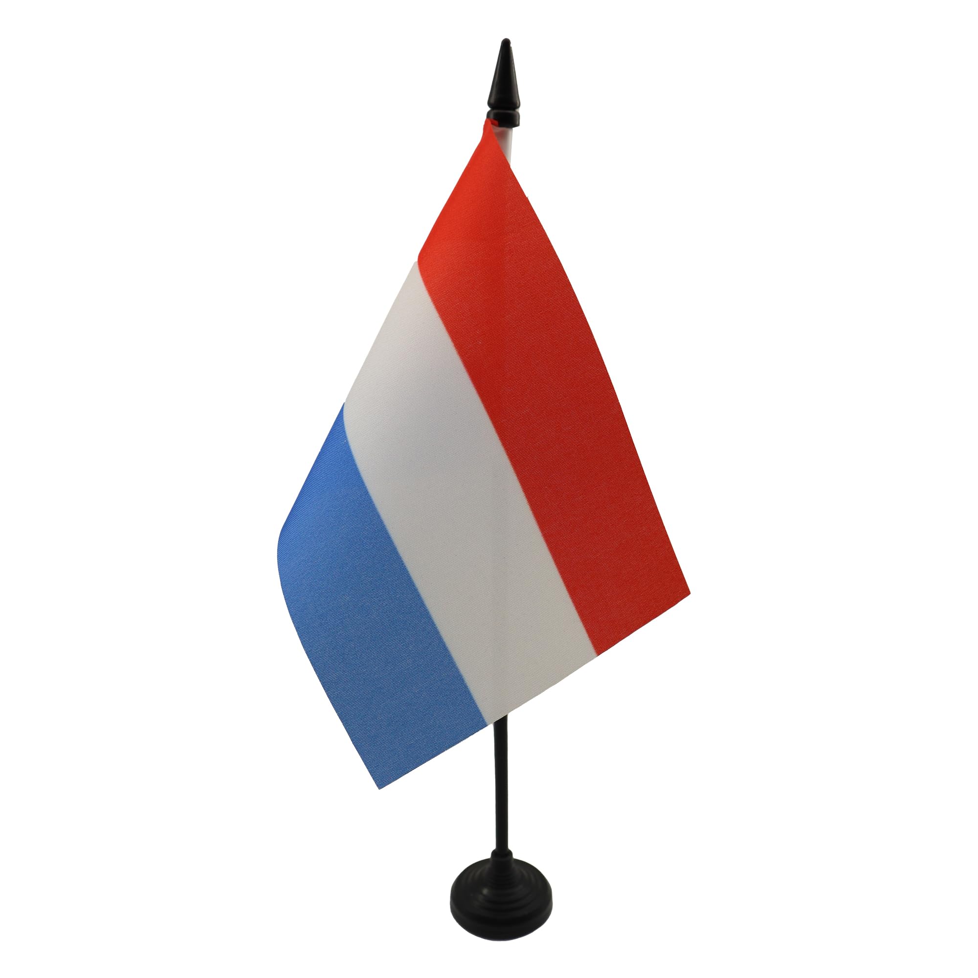 AZ FLAG - Luxembourg Table Flag 4'' x 6'' - Luxembourger Office Mini Banner 100% Polyester 15 x 10 cm - Mini Desk Flag with 10'' Pole and Black Plastic Base — image 1