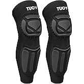 TUOY Knee Pad with Shin Guard Pads, Protective Shin/Knee Sleeve Support for Soccer, Football, Basketball, Wrestling, Volleyball (A Pair)