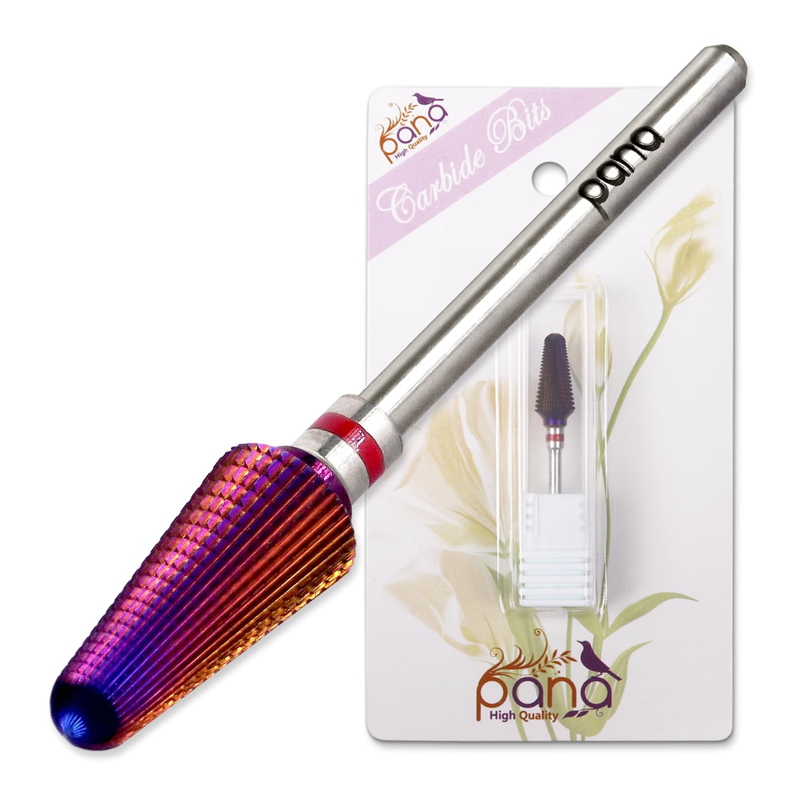 PANA USA 3/32” Purple Tornado Nail Carbide Drill Bit - Fast Remove for Acrylic or Hard Gels Remover Professional Manicure Pedicure Rotary Tool- Fine