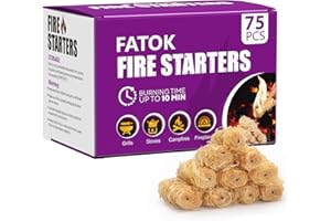 FATOK 75pcs Fire Starter, Natural Tumbleweed Fire Starters for Campfires, Fireplace, Fire Pit, BBQ, Chimney, Pizza Oven, Pellet Stove & Wood, Charcoal Starter for Grill (75pcs)