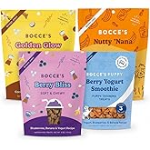 Bocce's Bakery Smoothie Flavors Dog Treat Variety Pack Bundle (4 Pack) | Oven Baked, Wheat-Free Everyday Dog Treat Cookies an