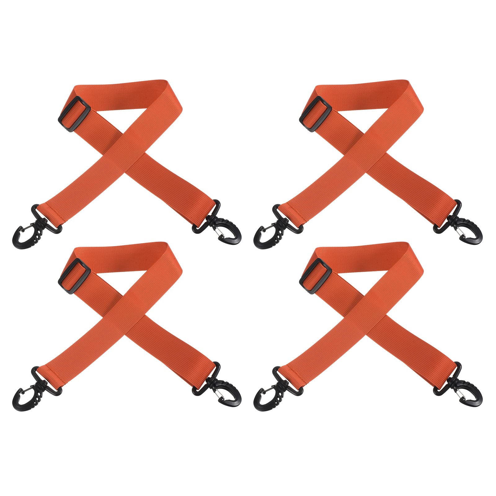 PATIKIL 100cmx3.8cm Ski Boot Carrier Strap, 4 Pack Snowboard Boots Adjustable Carrying Strap for Ski Boots, Roller Skates, Carrying Boards, Yoga Mats, Dark Orange