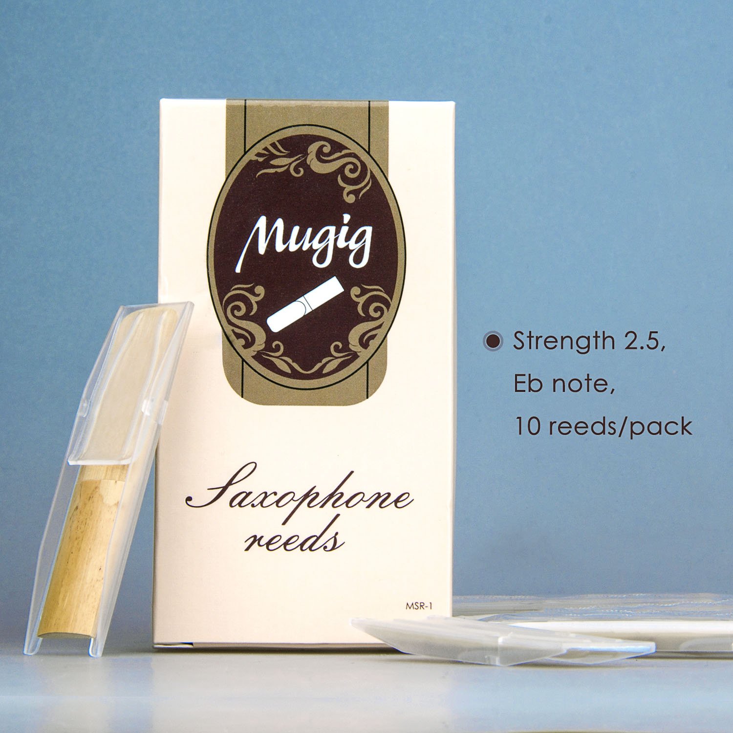 Mugig Alto Sax Reeds Traditional Strength 2.5, 10/pack with Individual Package