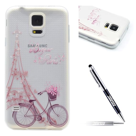Kompatibel mit Galaxy S5 Mini Hülle,Galaxy S5 Mini Silikon hülle,Transparent TPU Silikon Handyhülle Kratzfest Durchsichtige S