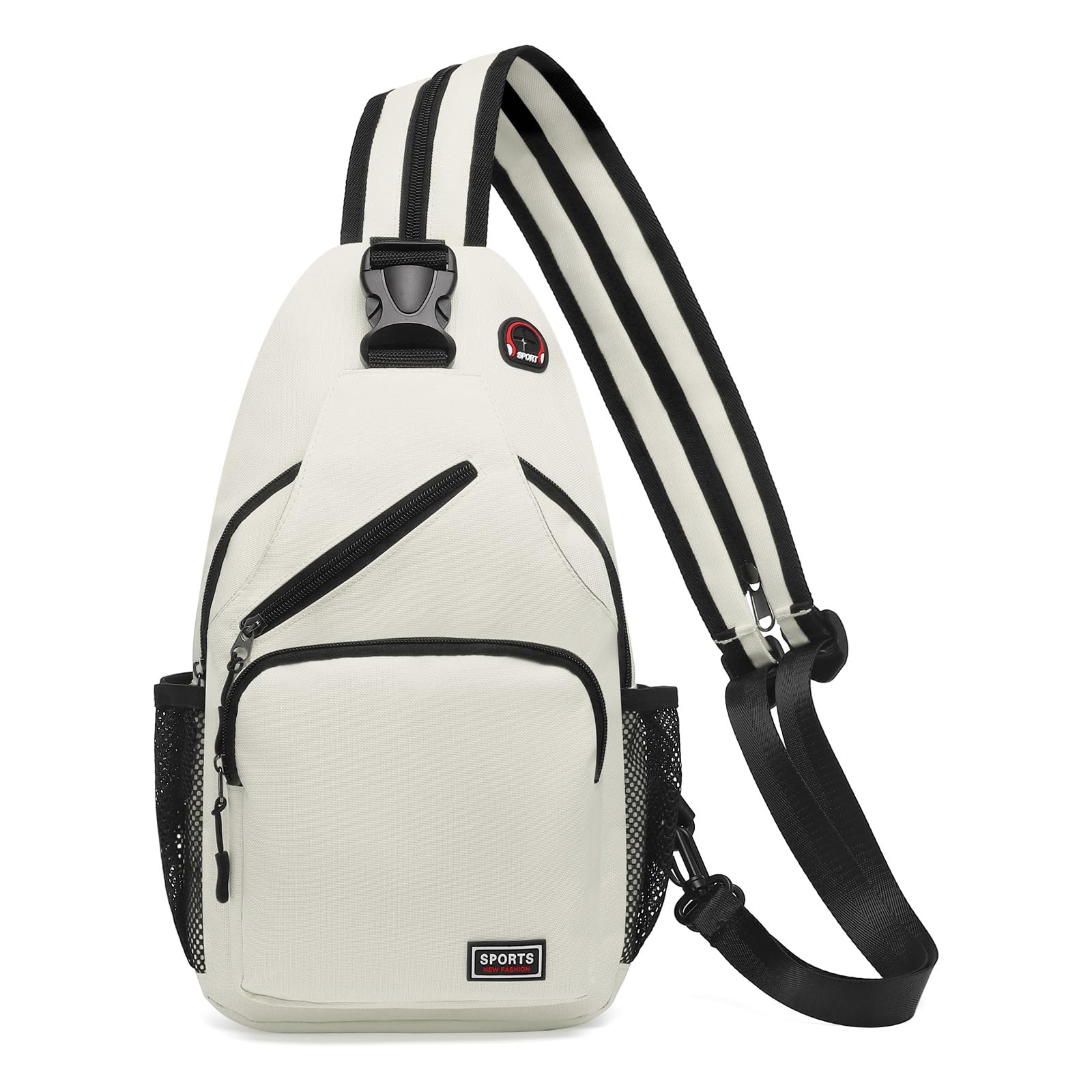 Photo 1 of SUIKIHUM Convertible Sling Bag Crossbody Backpack, 12.9-Inch Pads Bags with Headphone Jack Shoulder Bag Casual Pack for Women Men Hiking Travel Cycling (White)