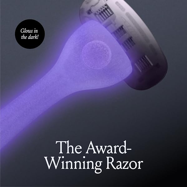 BILLIE RAZORS FOR WOMEN SHAVE KIT – WOMEN’S RAZOR + 2 X 5-BLADE RAZOR REFILLS + MAGNETIC HOLDER – MOONBEAM