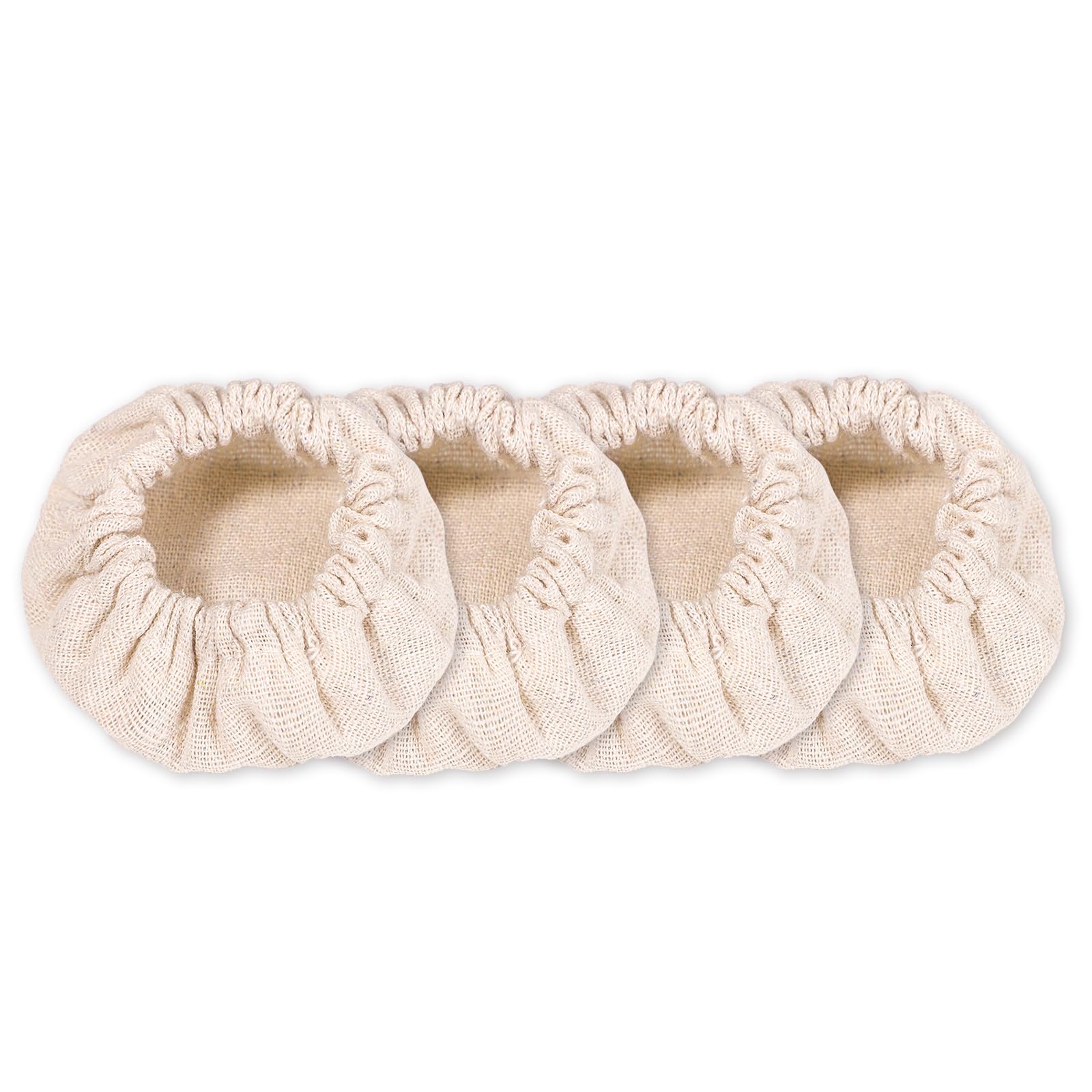 4pcs Cloth Covers for Sourdough Starter Jar, Cotton Elastic Cloth Jar Covers Reusable Cloth lid/Cap Top Cover Sourdough Proofing Bowl Cover Bread Fermentation Baking Supplies for 3-4 Inch Jar Mouth