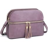 Dasein Women Tassel Zipper Pocket Crossbody Bag Shoulder Purse Fashion Travel Bag with Multi Pockets