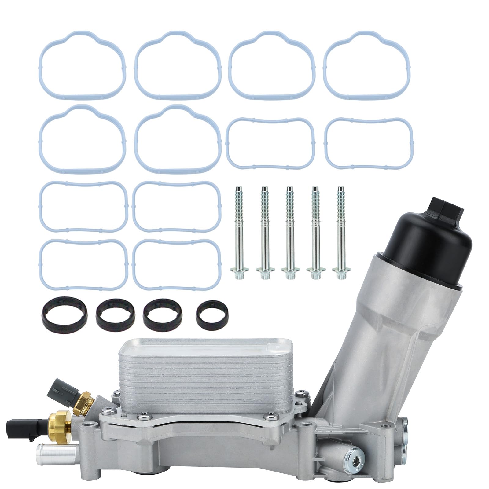 Photo 1 of 926-876 Aluminum Engine Oil Cooler Oil Filter Housing Adapter For 2011-2016 Dodge Charger,Chrysler 200 300, Grand Cherokee, Wrangler, Ram 1500 ProMaster 3.6L Replaces# 5184304AE, 68105583AF